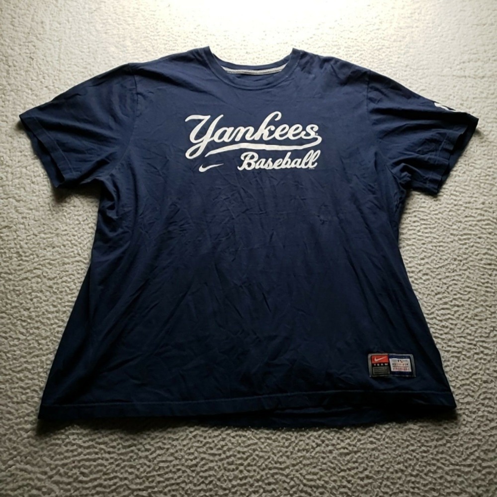 New York Yankees Shirt Mens 3XL Blue MLB Baseball Nike Yankees Baseball Tee